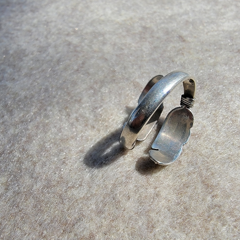 Sterling Silver Double Wrap Feather Ring - image 2